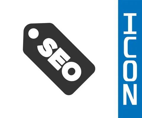 Grey SEO optimization icon isolated on white background. Vector Stock Illustration