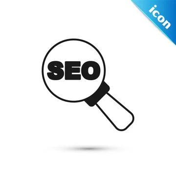 Grey SEO optimization icon isolated on white background. Vector 스톡 일러스트