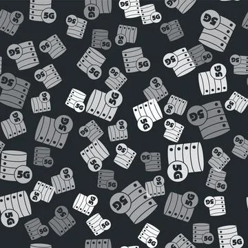 Grey Server 5G new wireless internet wifi connection icon isolated seamless p Stock Illustration