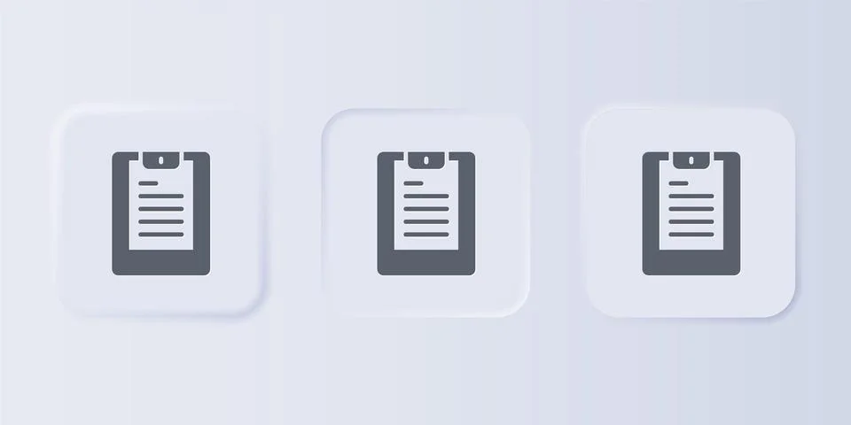 Grey Server, Data report icon isolated on grey background. Set icons in squ.. 스톡 일러스트