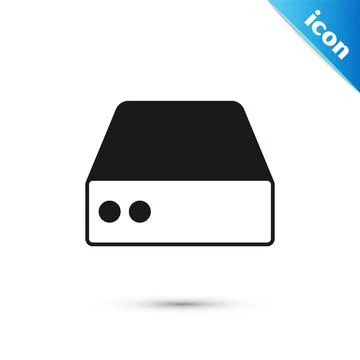 Grey Server, Data, Web Hosting icon isolated on white background. Vector Stock Illustration