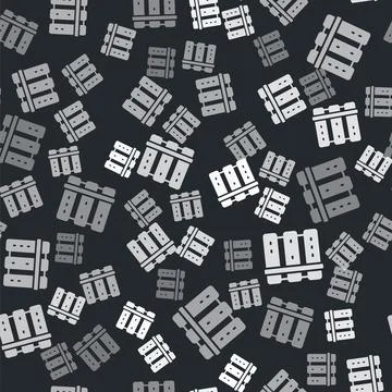 Grey Server, Data, Web Hosting icon isolated seamless pattern on black Stock Illustration