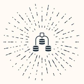 Grey Server, Data, Web Hosting icon isolated on beige background. Abstract Illustrazione stock