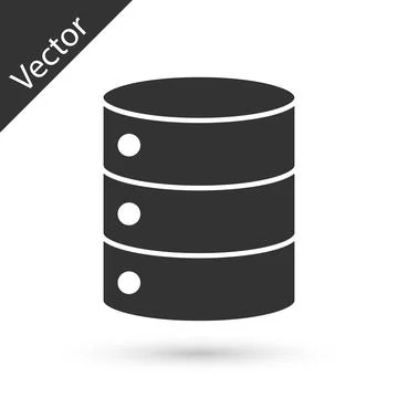 Grey Server, Data, Web Hosting icon isolated on white background. Vector Illustrazione stock