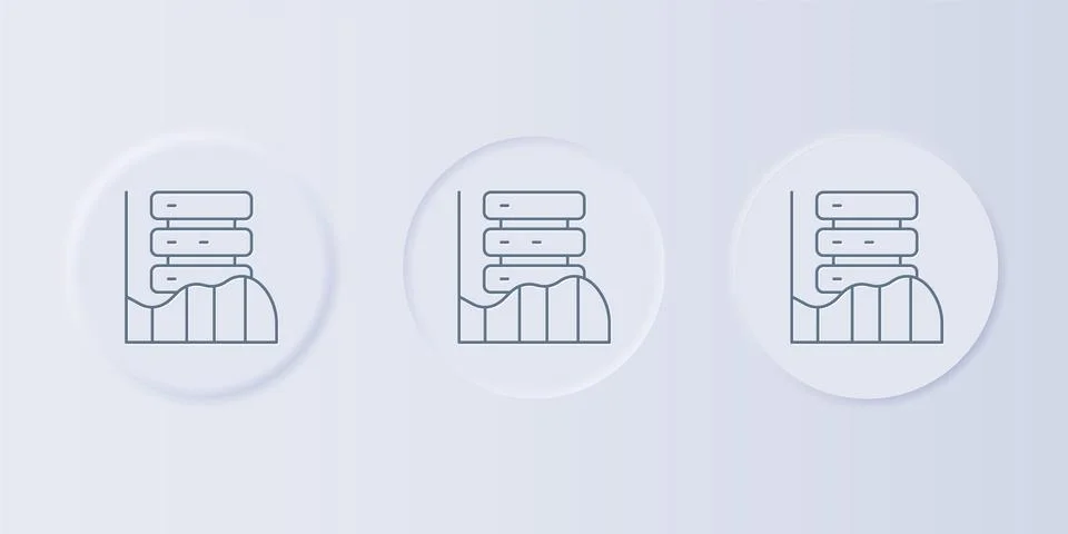 Grey Server, Data, Web Hosting icon isolated on grey background. Set icons .. 스톡 일러스트