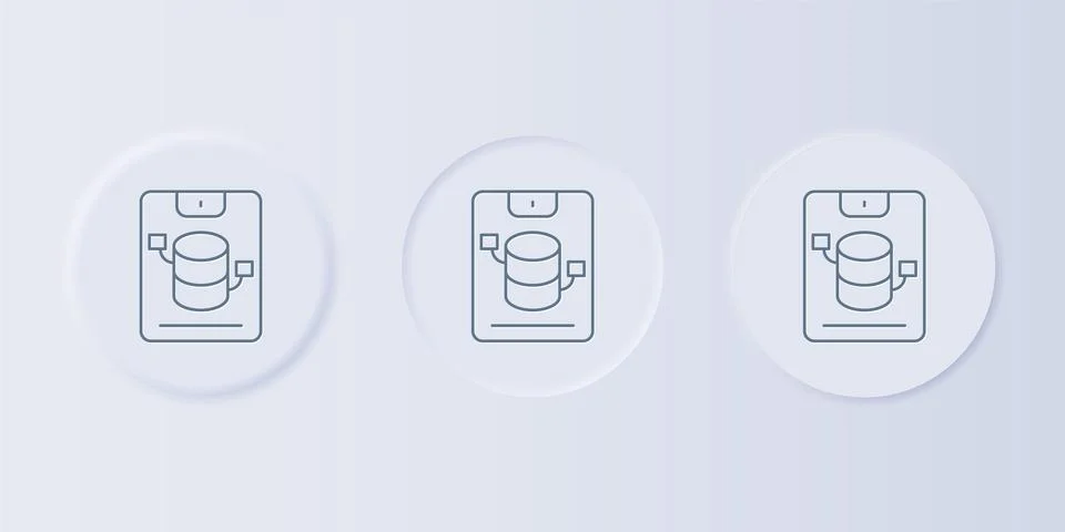 Grey Server, Data, Web Hosting icon isolated on grey background. Set icons .. Stock Illustration