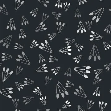 Grey Set of false nails for manicure icon isolated seamless pattern on black Illustrazione stock