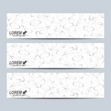 Grey set of vector banners. Background with gray circles. Web banners, card, vip Stock Illustration