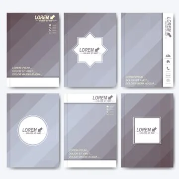 Grey set of vector corporate identity template. Modern business stationery mock Stock Illustration