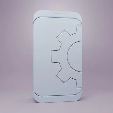 Grey Setting on smartphone icon isolated on purple background. Adjusting, s.. Stock Illustration