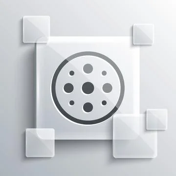 Grey Sewing button for clothes icon isolated on grey background. Clothing button Illustrazione stock