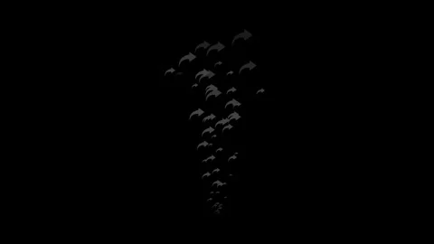 Grey share icons overlay animation flowing randomly upward on black background. Stock Footage 329506565