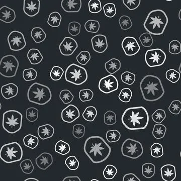 Grey Shield and marijuana or cannabis leaf icon isolated seamless pattern on Illustrazione stock