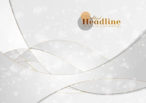 Grey silver abstract luxury background with bronze outlines Stock Illustration