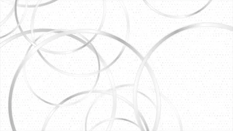 Grey silver glossy circles abstract tech geometric motion background Stock Footage 157707782
