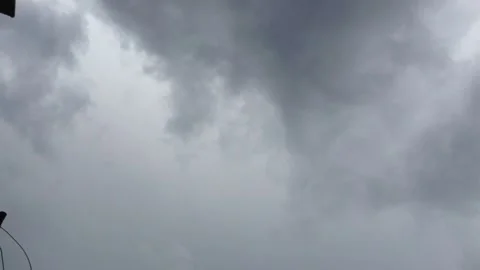 The Grey Sky and Clouds after the rain With Lightning 5 Stock Footage 149872750