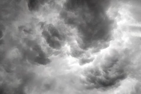 Grey sky before the storm.Dark clouds background. Stock Photos