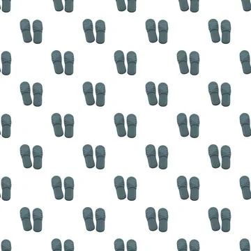 Grey slippers repeating pattern on white background Illustrazione stock