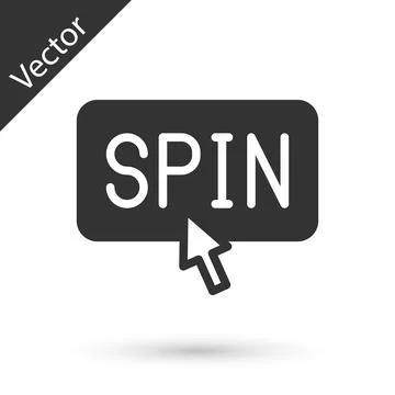 Grey Slot machine spin button icon isolated on white background. Vector Stock Illustration
