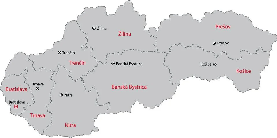 Grey Slovakia map Stock Illustration