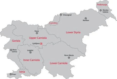 Grey Slovenia map Stock Illustration
