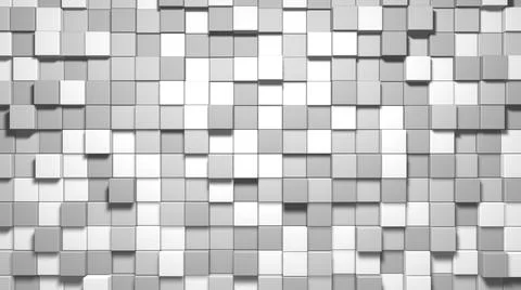 Grey small box cube random geometric background. Abstract square pixel mosaic Stockillustratie