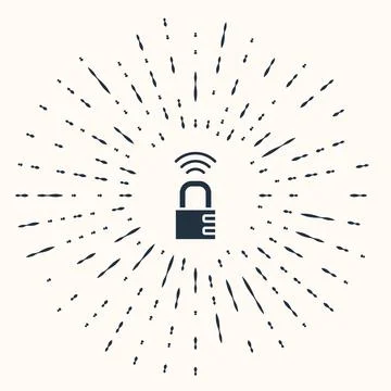 Grey Smart safe combination lock icon isolated on beige background. Combination 스톡 일러스트