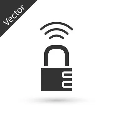 Grey Smart safe combination lock icon isolated on white background. Combination 스톡 일러스트