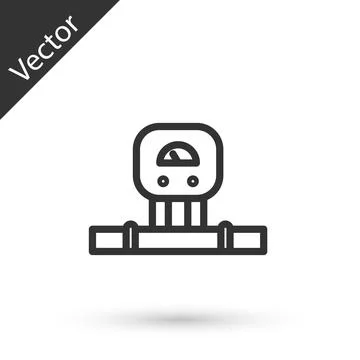 Grey Smart sensor system icon isolated on white background. Internet of things Stock Illustration