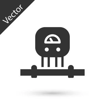 Grey Smart sensor system icon isolated on white background. Internet of things Illustrazione stock