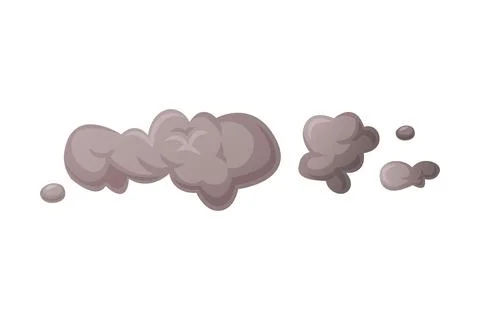 Grey Smoke Cloud and Dust Explosion Puff Vector Illustration Stock Illustration