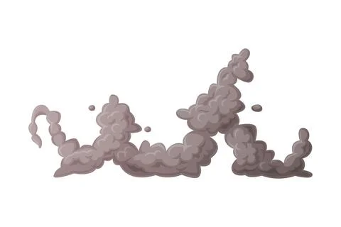 Grey Smoke Cloud and Dust Explosion Puff Vector Illustration Stock Illustration