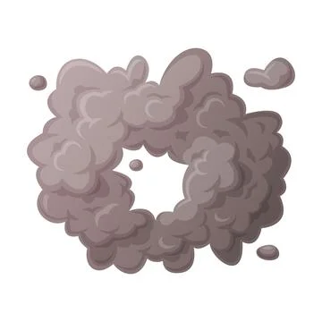 Grey Smoke Cloud and Dust Explosion Puff Vector Illustration Stock Illustration