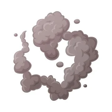 Grey Smoke Cloud and Dust Explosion Puff Vector Illustration Stock Illustration