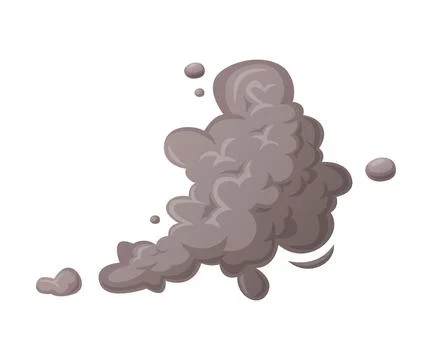 Grey Smoke Cloud and Dust Explosion Puff Vector Illustration Stock Illustration