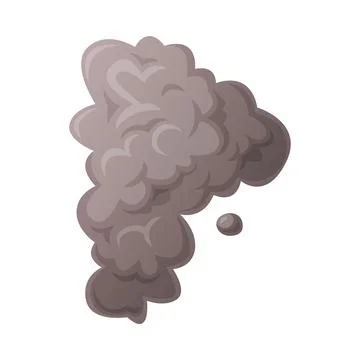 Grey Smoke Cloud and Dust Explosion Puff Vector Illustration Stock Illustration