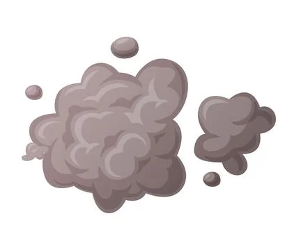 Grey Smoke Cloud and Dust Explosion Puff Vector Illustration Stock Illustration