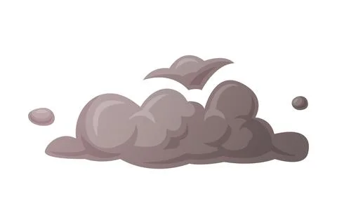 Grey Smoke Cloud and Dust Explosion Puff Vector Illustration Stock Illustration