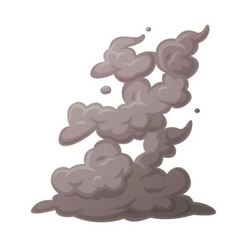 Grey Smoke Cloud and Dust Explosion Puff Vector Illustration Stock Illustration
