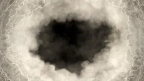 Grey smoke content frame like tunnel in clouds, isolated - object 3D rendering Illustrazione stock