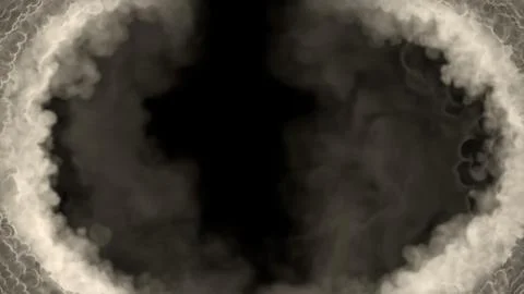 Grey smoke frame like tunnel in clouds, isolated - object 3D rendering Ilustración de archivo