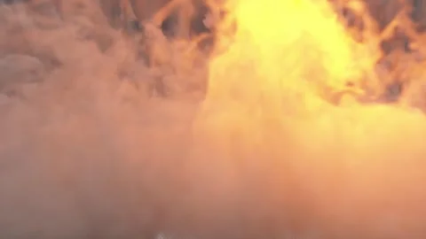 Grey smoke with red lighting creeping over the surface Stock-Footage 276317830