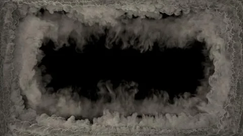 Grey smoke square frame for content like tunnel in clouds Illustrazione stock