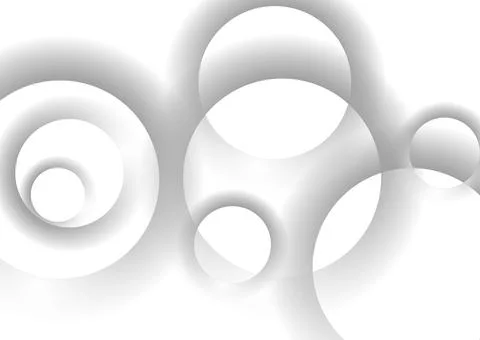 Grey smooth circles abstract geometric tech background Illustrazione stock