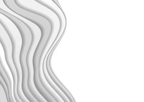 Grey smooth refracted curved waves abstract background Stock Illustration