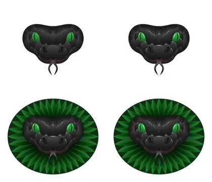 Grey snake head, vector illustration of snake head Illustrazione stock