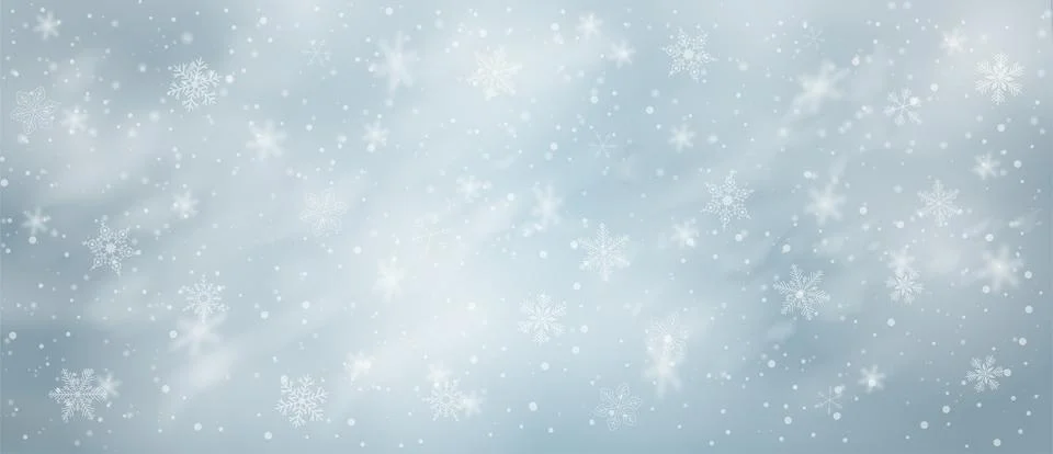 Grey snowflake background. Vector banner Stock Illustration