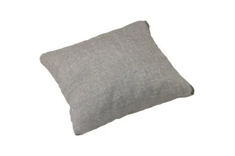 Grey sofa couch pillow with square shape on isolated white background. Foto stock