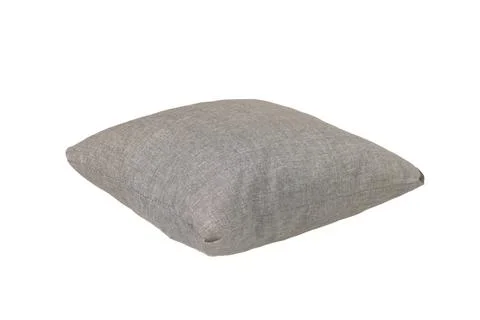 Grey sofa couch pillow with square shape on isolated white background. Stock Photos