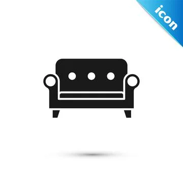 Grey Sofa icon isolated on white background. Vector Illustrazione stock